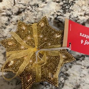 Beaded Snowflake Christmas Coasters